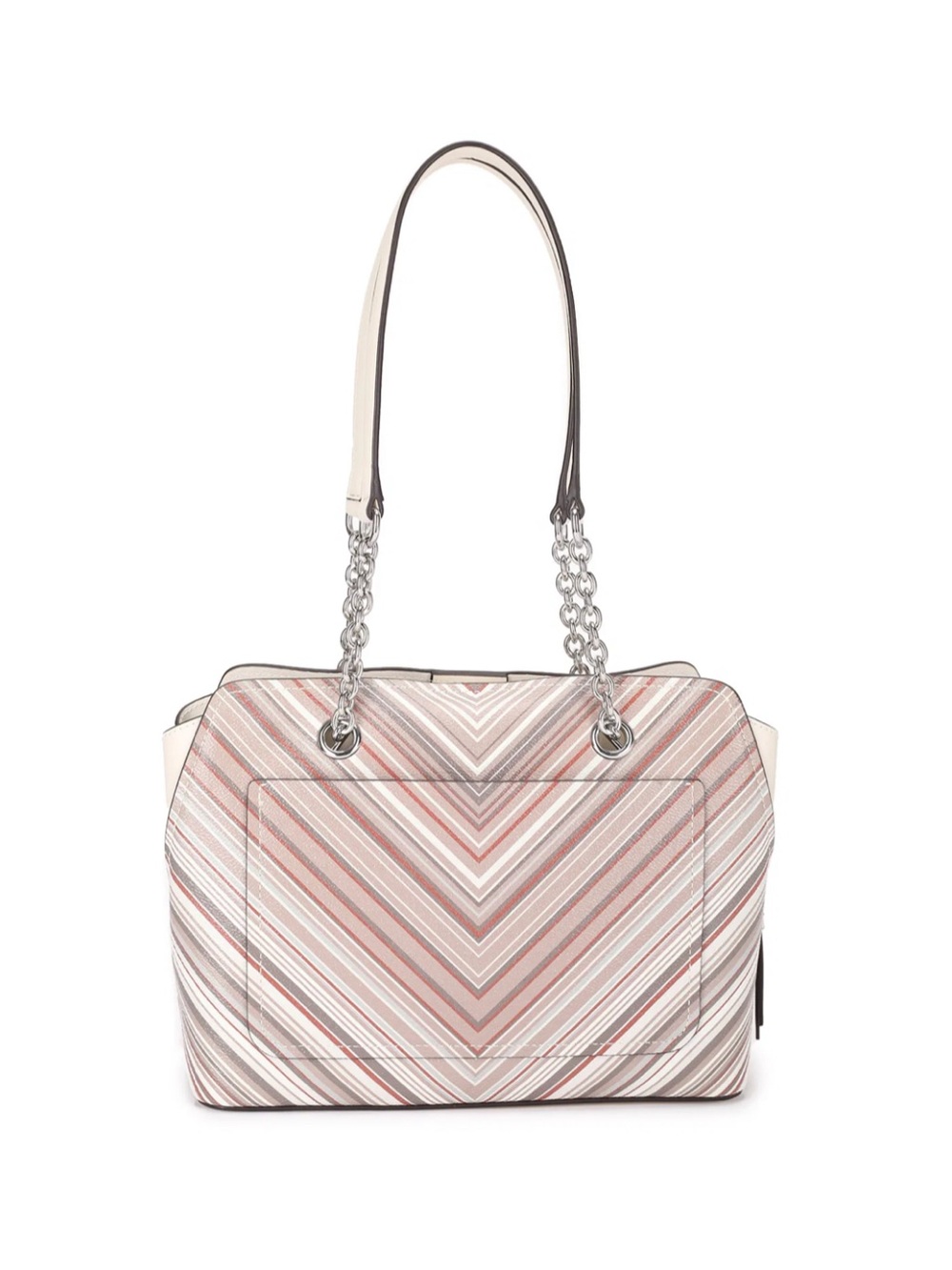 Calvin Klein Striped Chevron Tote Bag in Blush and Cream - Picture 3 of 6